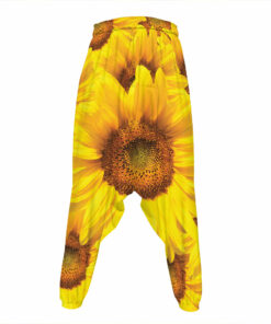 Yellow Sunflower Print Hammer Pants