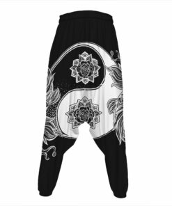 Yin And Yang Koi Carp Fish Print Hammer Pants