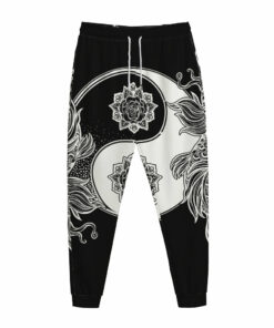 Yin And Yang Koi Carp Fish Print Jogger Pants
