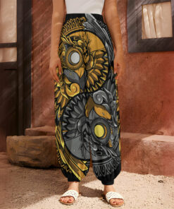 Yin Yang Owl Print Harem Pants