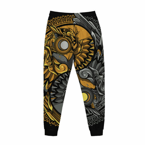 Yin Yang Owl Print Jogger Pants