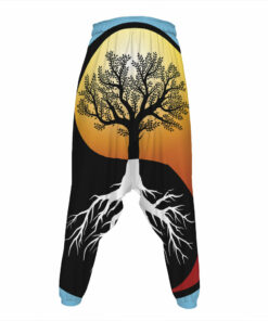 Yin Yang Tree Of Life Print Hammer Pants