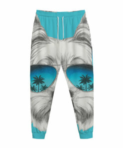 Yorkshire Terrier With Sunglasses Print Jogger Pants