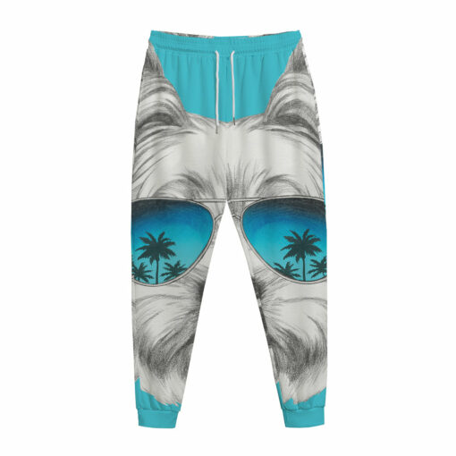 Yorkshire Terrier With Sunglasses Print Jogger Pants