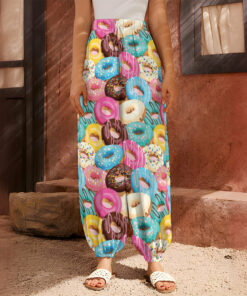 Yummy Donut Pattern Print Harem Pants