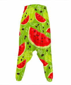 Yummy Watermelon Pieces Pattern Print Hammer Pants