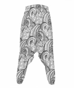 Zentangle Flower Pattern Print Hammer Pants