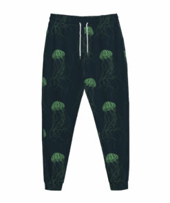 Zentangle Jellyfish Pattern Print Jogger Pants