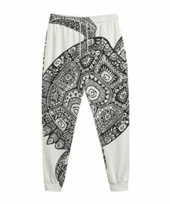 Zentangle Sea Turtle Print Jogger Pants