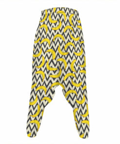 Zigzag Banana Pattern Print Hammer Pants