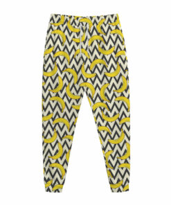 Zigzag Banana Pattern Print Jogger Pants