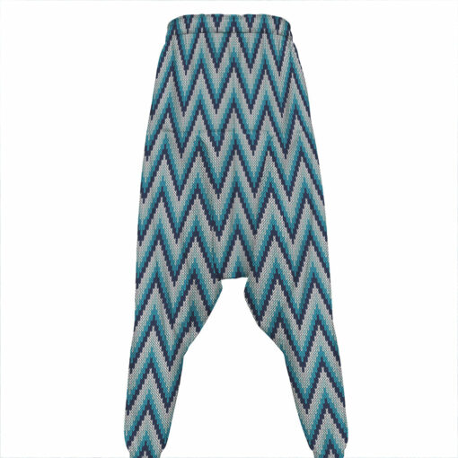 Zigzag Knitted Pattern Print Hammer Pants