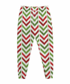 Zigzag Merry Christmas Pattern Print Jogger Pants