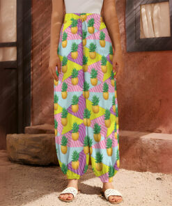 Zigzag Pineapple Pattern Print Harem Pants