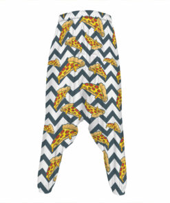 Zigzag Pizza Pattern Print Hammer Pants