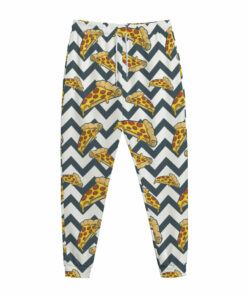 Zigzag Pizza Pattern Print Jogger Pants