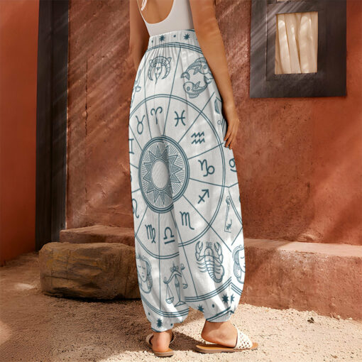 Zodiac Astrology Signs Print Harem Pants