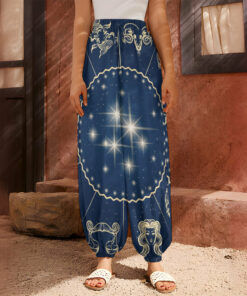 Zodiac Astrology Symbols Print Harem Pants