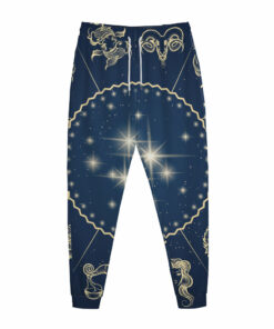 Zodiac Astrology Symbols Print Jogger Pants