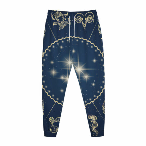 Zodiac Astrology Symbols Print Jogger Pants