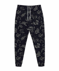 Zodiac Constellation Pattern Print Jogger Pants