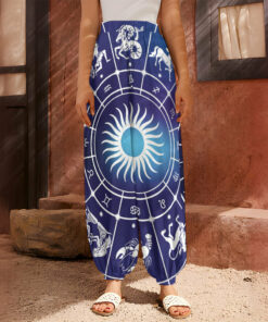 Zodiac Horoscopes Print Harem Pants
