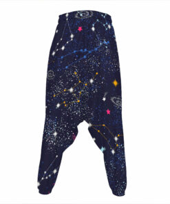 Zodiac Star Signs Galaxy Space Print Hammer Pants