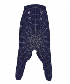 Zodiac Symbols Circle Print Hammer Pants