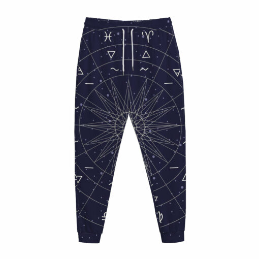 Zodiac Symbols Circle Print Jogger Pants