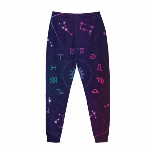 Zodiac Symbols Wheel Print Jogger Pants