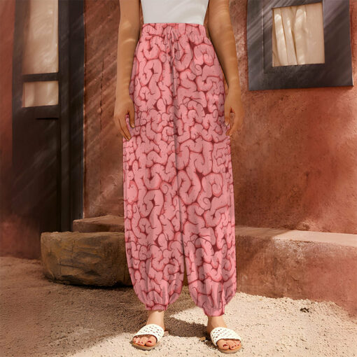 Zombie Brain Print Harem Pants
