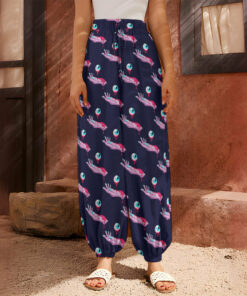 Zombie Eyeball Pattern Print Harem Pants