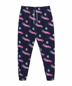 Zombie Eyeball Pattern Print Jogger Pants