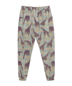 Aztec Giraffe Pattern Print Jogger Pants