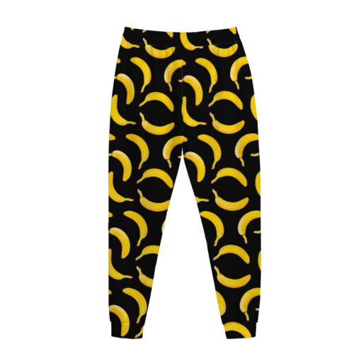 Black Banana Pattern Print Jogger Pants