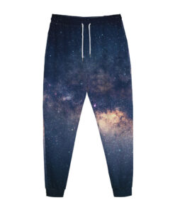 Dark Milky Way Galaxy Space Print Jogger Pants