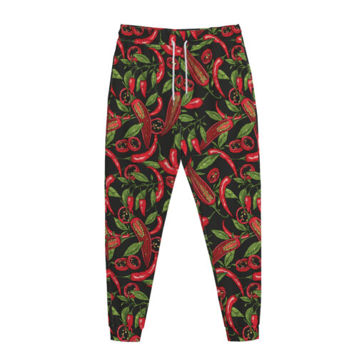 Hot Chili Peppers Pattern Print Jogger Pants