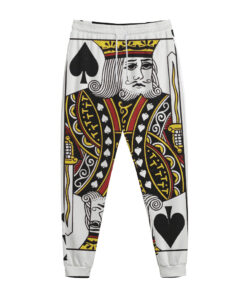 King Of Spades Playing Card Print Jogger Pants