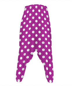 Purple And White Polka Dot Pattern Print Hammer Pants