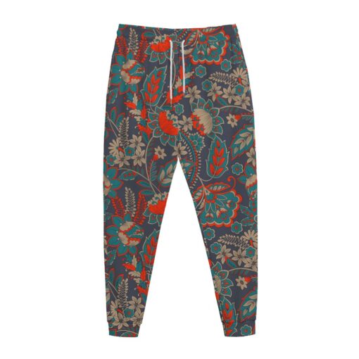 Retro Vintage Bohemian Floral Print Jogger Pants