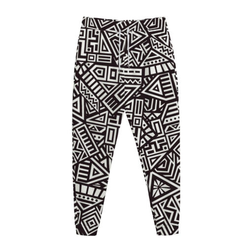 Tribal Aztec Geometric Pattern Print Jogger Pants