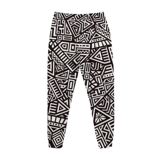 Tribal Aztec Geometric Pattern Print Jogger Pants