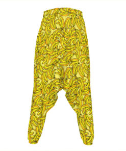 Yellow Geometric Banana Pattern Print Hammer Pants