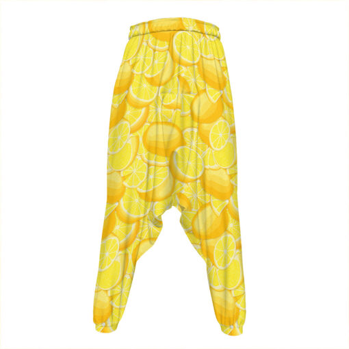 Yellow Lemon Pattern Print Hammer Pants