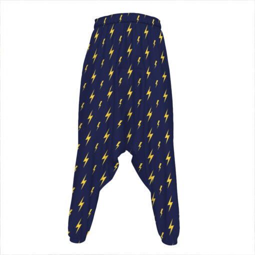 Yellow Lightning Bolts Pattern Print Hammer Pants