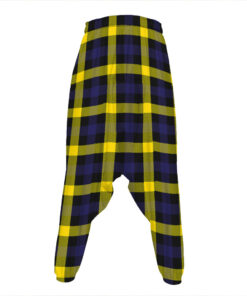 Yellow Navy And Black Plaid Print Hammer Pants