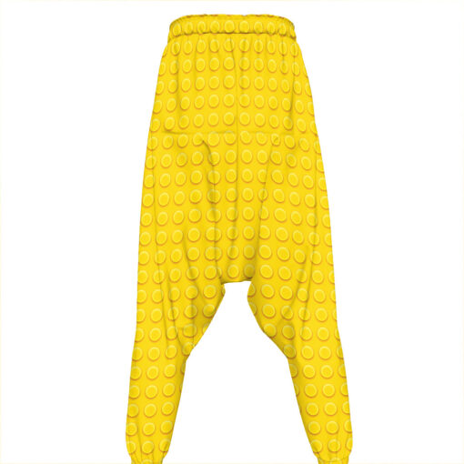 Yellow Plastic Building Blocks Print Hammer Pants