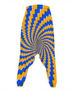 Yellow Spiral Moving Optical Illusion Hammer Pants