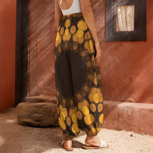 Yellow Spot Kaleidoscope Print Harem Pants