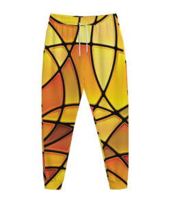 Yellow Stained Glass Mosaic Print Jogger Pants